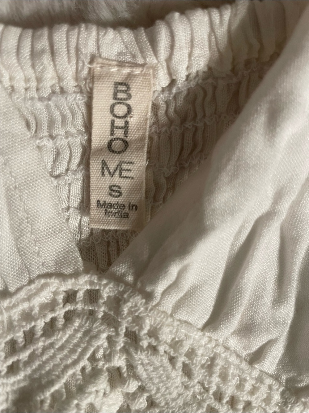 Bohemian Cream Crochet-Trim Maxi Dress with V-Neck - Picture 11 of 13
